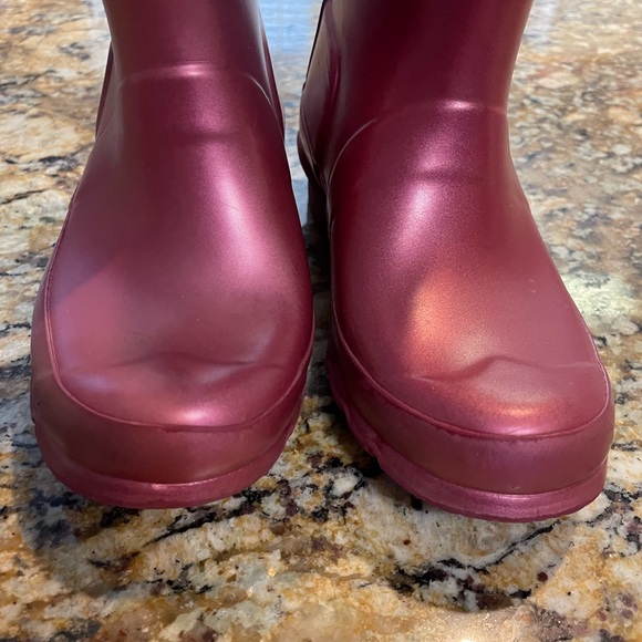 Hunter Metallic Fuchsia Youth Waterproof Boots Size 13B / 1G EU 31 - Picture 9 of 12